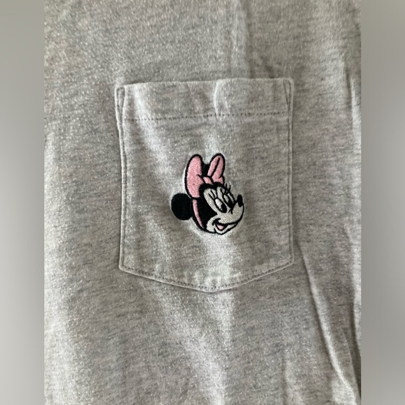 Women’s short sleeve gray T-shirt with pocket decor on front and back - Picture 1 of 5